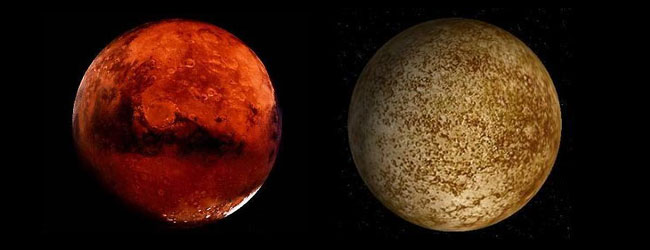 Marte y Mercurio se alinearon