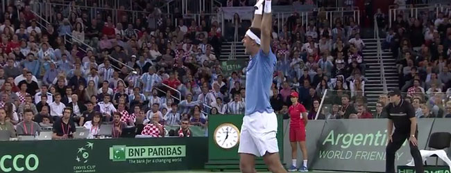 Del Potro le da la vuelta a la final de la Copa Davis 2016