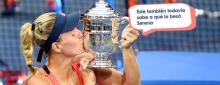 Beso al trofeo