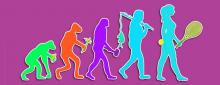 Woman evolution to tennis player